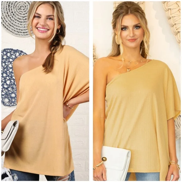 One shoulder draped top - Picture 2 of 6